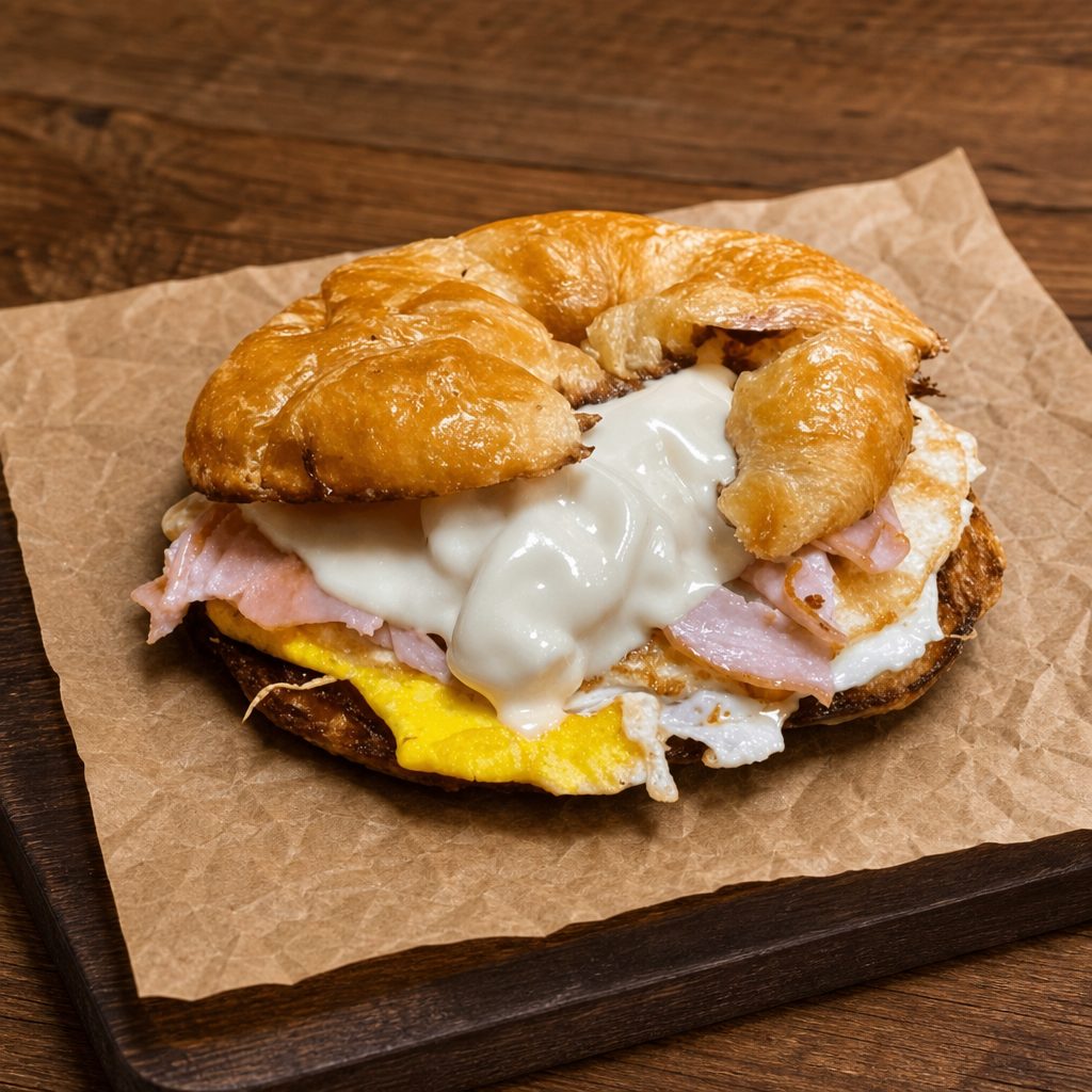 Ham, Egg & Cheese Sandwich.