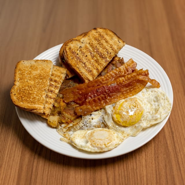 2 Eggs, Meat, Toast & Homefries.